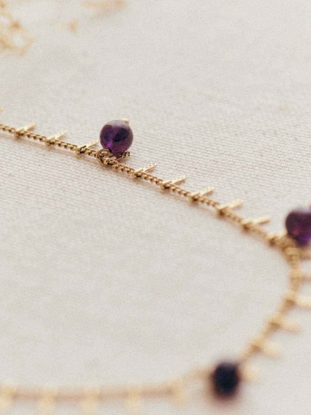 NWOT 🇫🇷 Sézane Gold & Purple Necklace